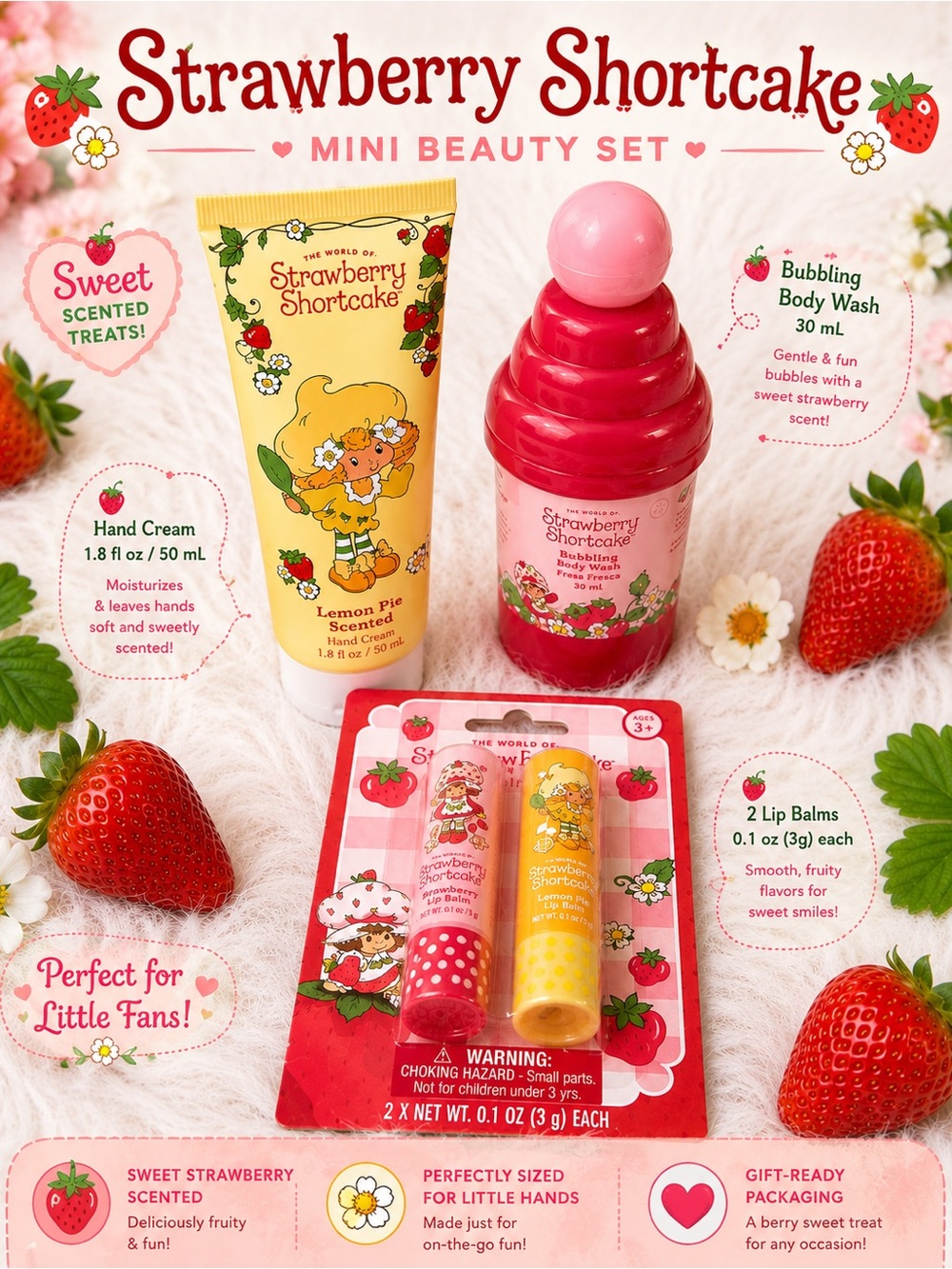 Strawberry Shortcake Kids Mini Beauty Set - Pink & Yellow